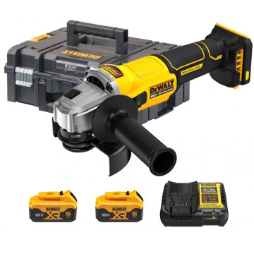 DEWALT 20V MAX BRUSHLESS XR® 4" ANGLE GRINDER SLIDE SWITCH SAG (5.0AH x2) DCG407P2T