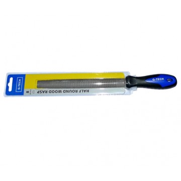 G-TECH WOOD RASP FILE (HALF-ROUND) C/W PLASTIC HANDLE