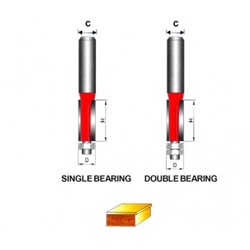 G-TECH TUNGSTEN CARBIDE ROUTER STRAIGHT BIT WITH BEARING GUIDE