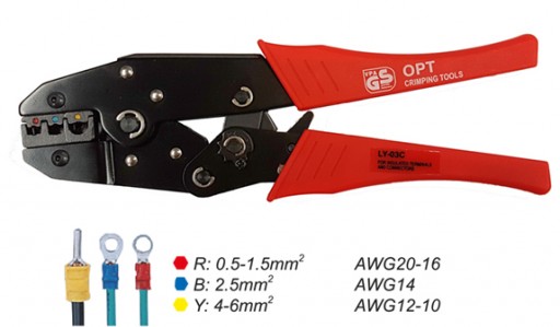 OPT HAND RATCHET CRIMPING TOOLS FOR INSULATED TERMINALS - LY-03C
