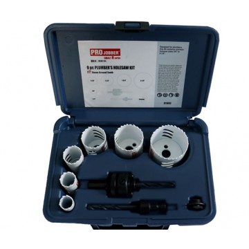 PROJOBBER M42 FLEEM GROUND TOOTH BI-METAL HOLE SAW SET - 9PC PLUMBER'S KIT