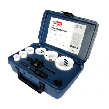 PROJOBBER M42 FLEEM GROUND TOOTH BI-METAL HOLE SAW SET - 9PC ELECTRICIAN'S KIT